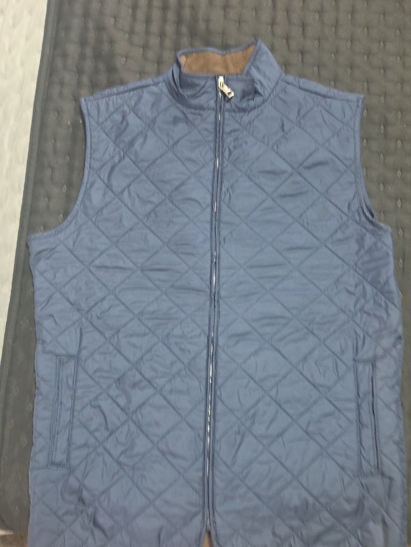 Peter Millar Quilted Navy Zip-Front Vest